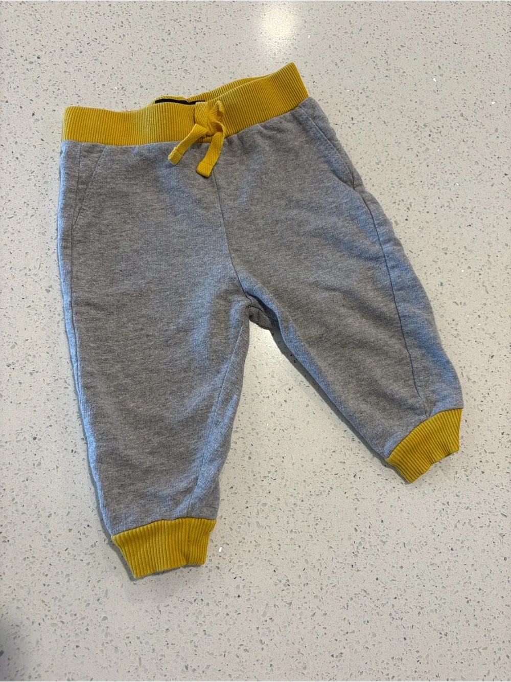 Striped White & Mustard Baby One-Piece Set with Quilted Yellow Hoodie 3-6 Months